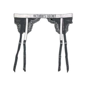 Victoria's Secret Very Sexy Shine Strap Lace Garter Belt Rhinestone No Size Tag